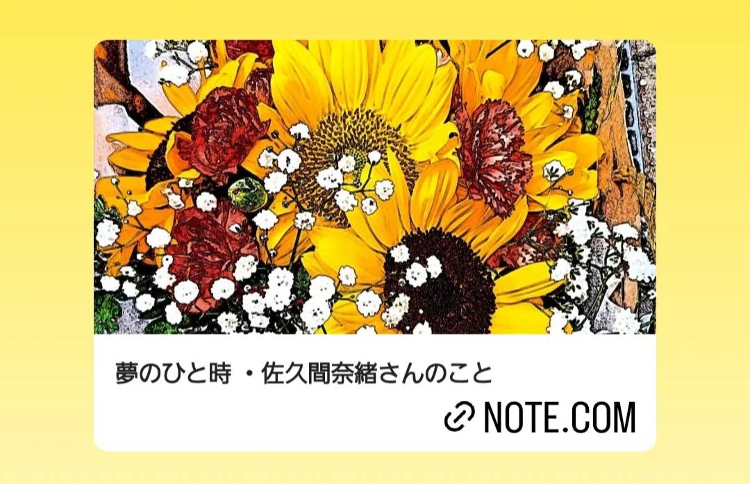 夢のひと時・佐久間奈緒さんのこと